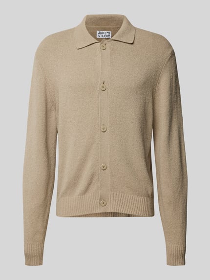 Jake*s Studio Men Strickjacke mit Umlegekragen Modell Stein 2