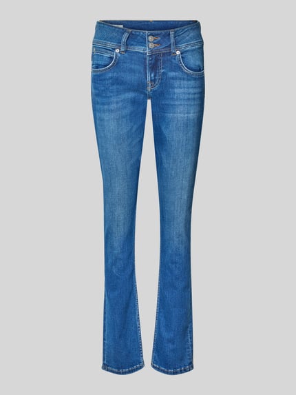 Productfoto, Skinny Fit Jeans aus Baumwoll-Mix Modell 'VENUS' van Pepe Jeans, effen, low waist, label stitching, 5-pocket, denim, blauw