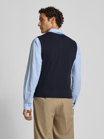 Christian Berg Men Slim Fit Weste aus Woll-Mix Marine 5