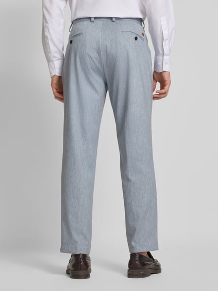 CG – CLUB of GENTS Tapered Fit Bundfaltenhose mit Applikation Modell 'Olf' Bleu 5