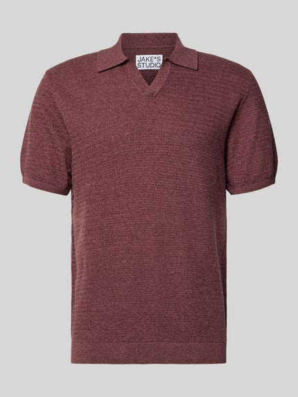 Jake*s Studio Men Regular Fit Poloshirt in Strick-Optik Bordeaux 2
