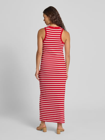 Tommy Hilfiger Maxikleid ohne Ärmel Rot 5