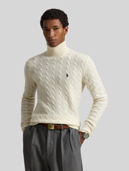 Polo Ralph Lauren Slim Fit Pullover aus Woll-Kaschmir-Mix Offwhite 4