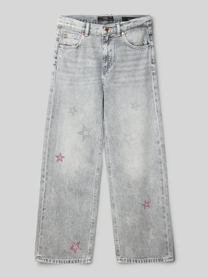 GUESS Jeans mit Ziersteinbesatz in 5-Pocket-Design Mittelgrau 1