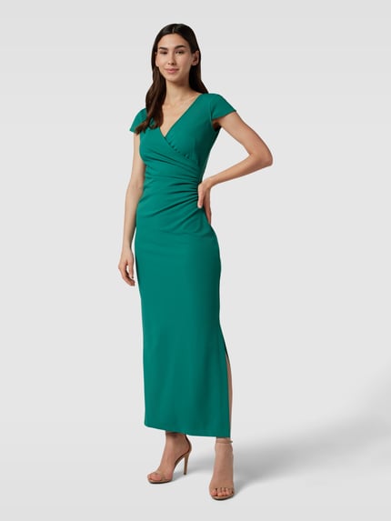 Paradi Cocktailjurk met plooien opzij Groen - 1