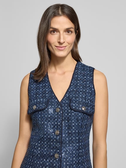 GUESS Minikleid mit Allover-Pailettenbesatz Modell 'Gabriela' Blau 3