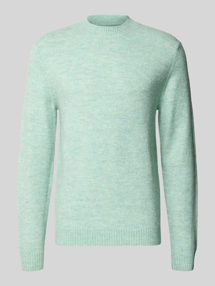 MCNEAL Regular Fit Strickpullover mit gerippten Abschlüssen Grass Mel 1