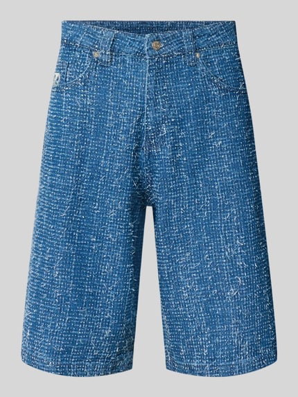 Korte jeans met structuurpatroon en steekzakken Shop The Look MANNEQUINE