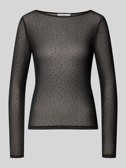COMMA Slim Fit Longsleeve mit Punktemuster Modell 'OKTOBER' Black 2