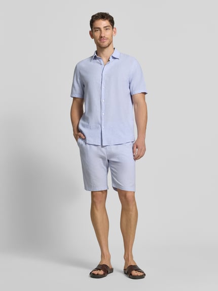 MCNEAL Shorts aus Leinen-Baumwoll-Mix mit elastischem Bund Eisblau 1