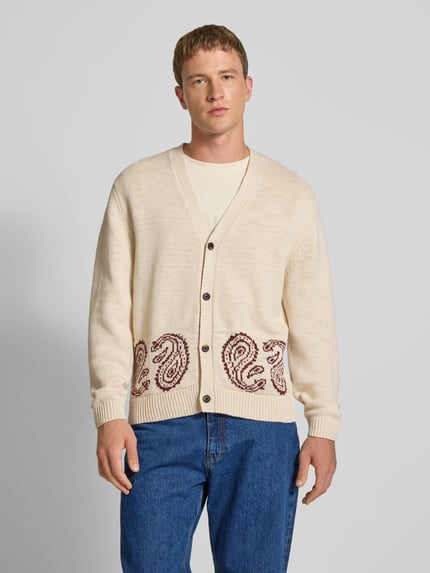 REVIEW Strickjacke mit V-Ausschnitt Ecru 4