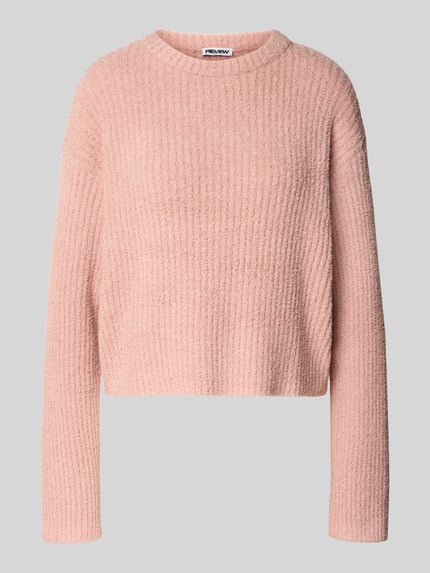 REVIEW Strickpullover mit Strukturmuster Altrosa 2