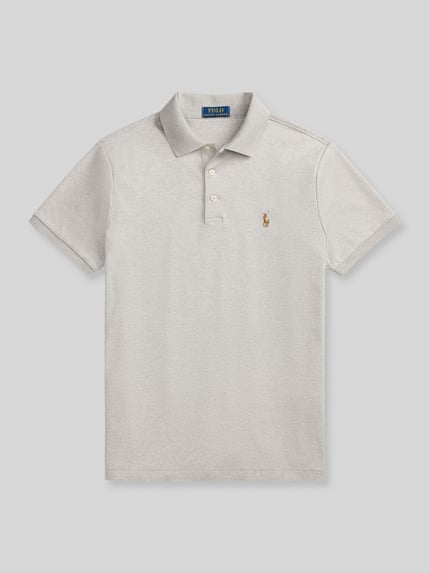 Polo Ralph Lauren Regular Fit Poloshirt aus reiner Baumwolle Hellgrau Melange 2