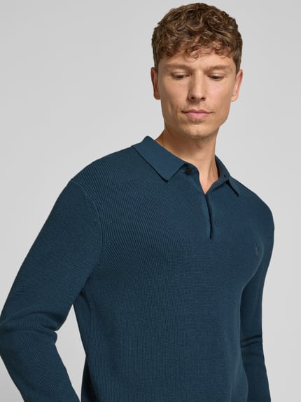 AllSaints Strickpullover mit Polokragen und Knopfleiste Ocean 3