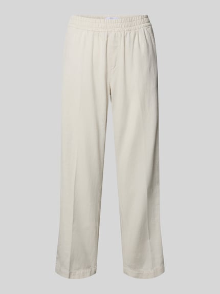 ANGELS Straight leg stoffen broek met elastische band, model 'Linn' Beige - 2
