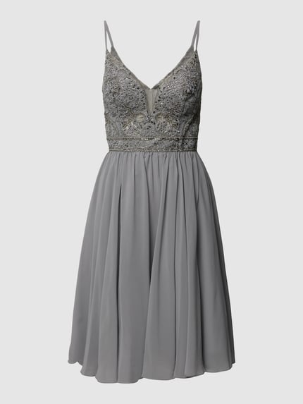 LUXUAR FASHION Sukienka koktajlowa z cekinowym obszyciem Srebrny 2