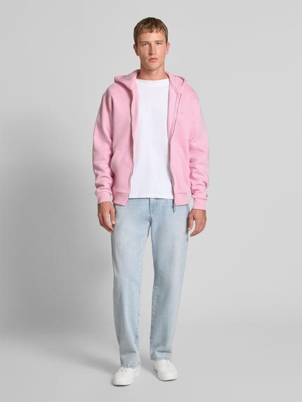 REVIEW Regular Fit Sweatjacke mit Logo-Applikation Rosa 1