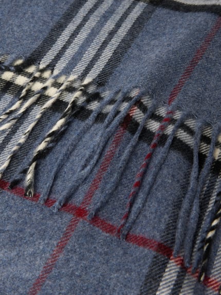 Christian Berg Men Schal mit Fransenabschluss Jeansblau Melange 2