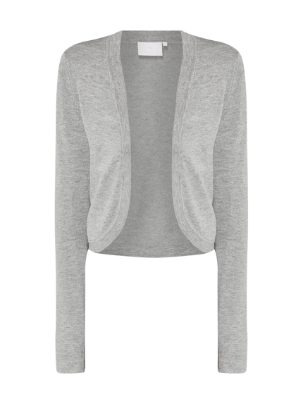 Kaffe Strickbolero in Ripp-Optik Modell 'ASTRID' Hellgrau 2