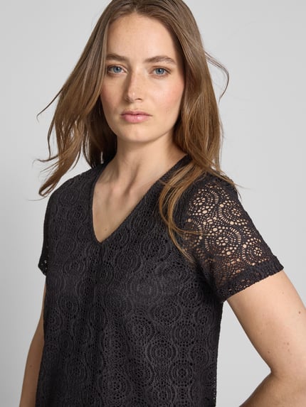 VERO MODA Regular Fit T-Shirt mit Ausbrenner-Effekt Modell 'MAYA' Black 3