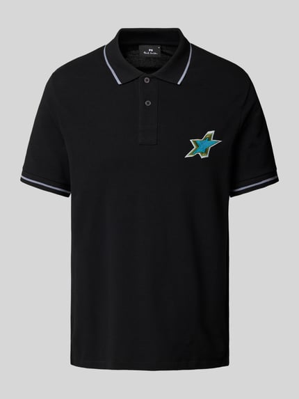Paul Smith Poloshirt mit Label-Stitching Black 2