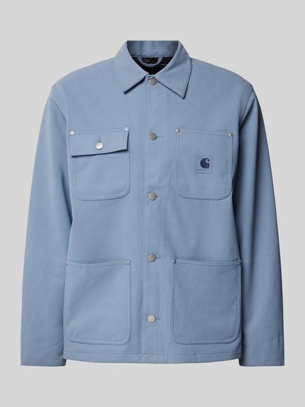 Carhartt Work In Progress Overhemdjack met knoopsluiting, model 'Suede' Lichtblauw - 2