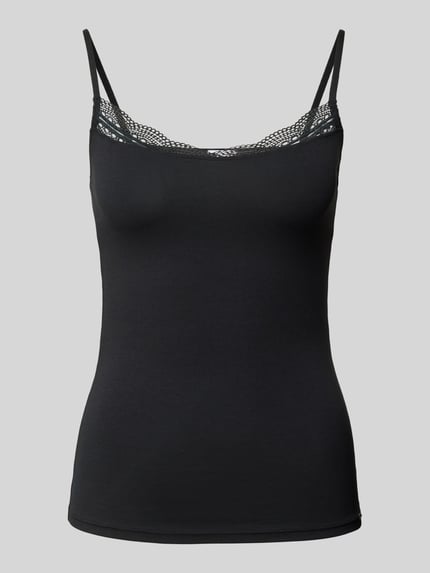 SKINY Slim Fit Trägertop mit Spitzenbesatz Black 1