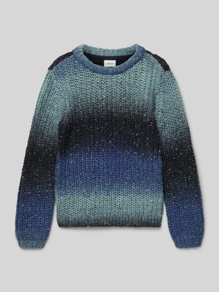 s.Oliver RED LABEL Regular fit gebreide pullover met ronde hals Blauw - 1