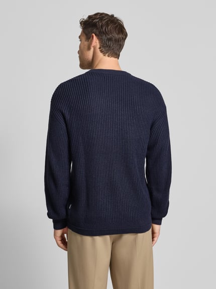 JACK & JONES Gebreide pullover met ronde hals, model 'KAITO' Marineblauw - 5