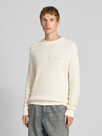 Tommy Jeans Regular Fit Strickpullover aus reiner Baumwolle Offwhite 4