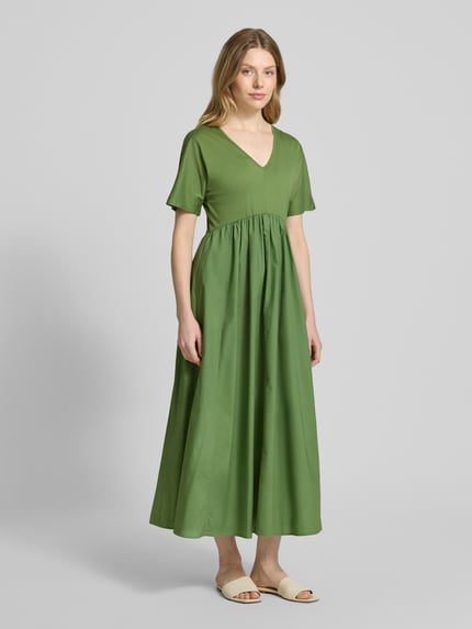 Weekend Max Mara Maxikleid mit V-Ausschnitt Modell 'BRONZO' Gruen 1
