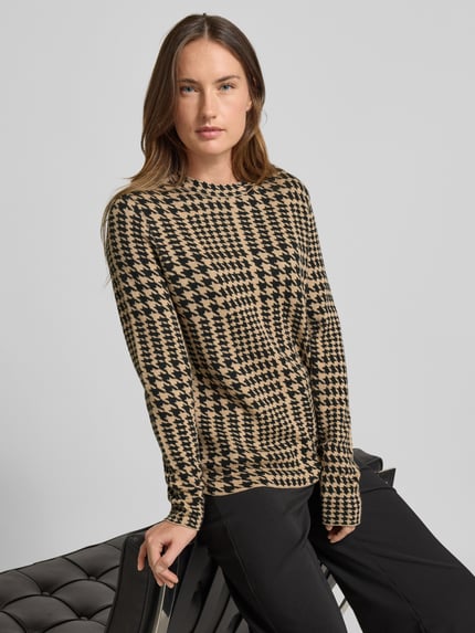 Christian Berg Woman Selection Gebreide pullover met ronde hals Zand - 3