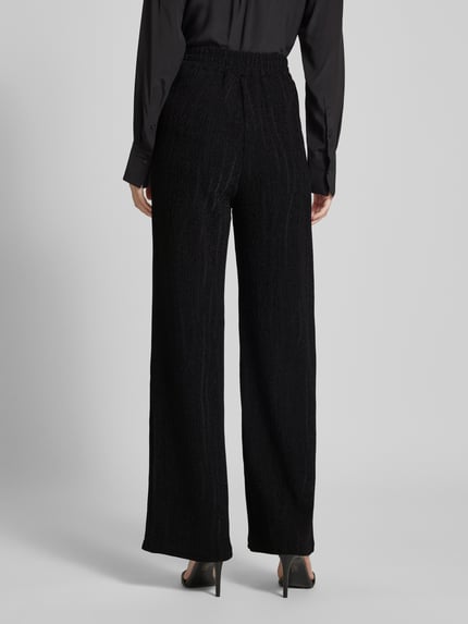 ICHI Flared stoffen broek met effectgaren, model 'NAREEN' Zwart - 5