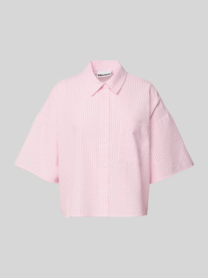 REVIEW Boxy fit overhemdblouse van puur katoen Roze - 2