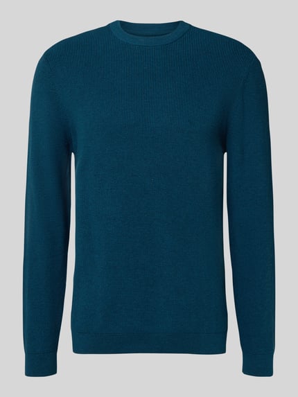 MCNEAL Gebreide pullover met ribboorden Petrol gemêleerd - 2