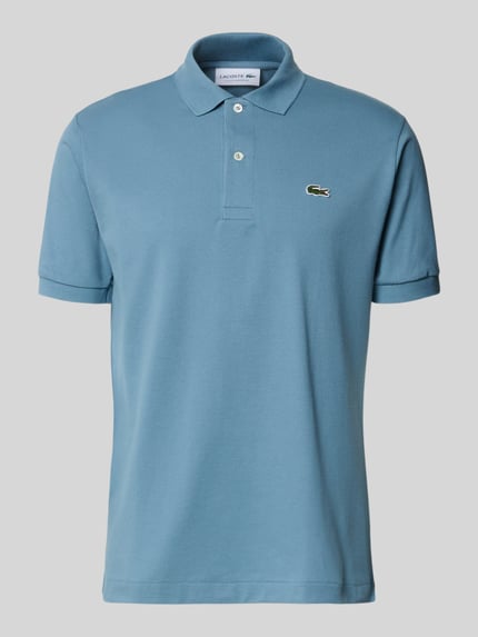 Produktfoto, Regular-Fit Poloshirt aus reiner Baumwolle Modell 'CORE' von Lacoste in Hellblau mit kurzer Knopfleiste und feiner Struktur, Herren Poloshirt