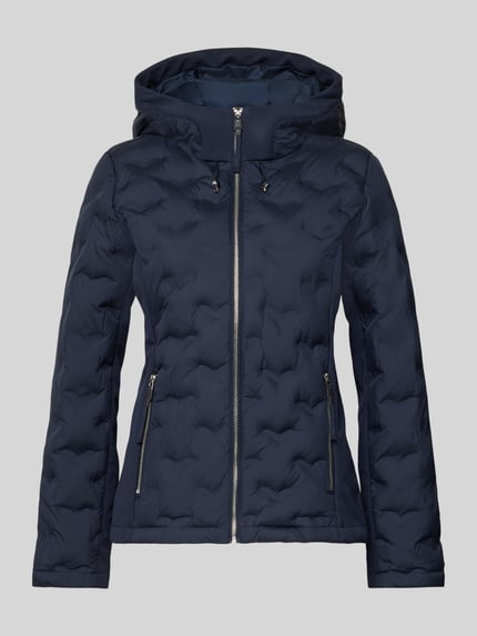 Produktfoto, Regular Fit Steppjacke mit Kapuze von s.Oliver RED LABEL w kolorze jednolitym, krój regular fit, stójka z kapturem, długie rękawy, elastyczne mankiety, kieszenie na zamek oraz kieszeń wewnętrzna, faktura pikowana