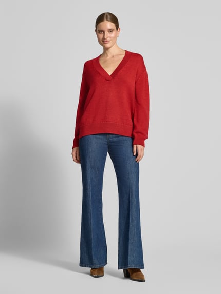 Closed Oversized Pullover aus Lanawoll-Mix Rot 1