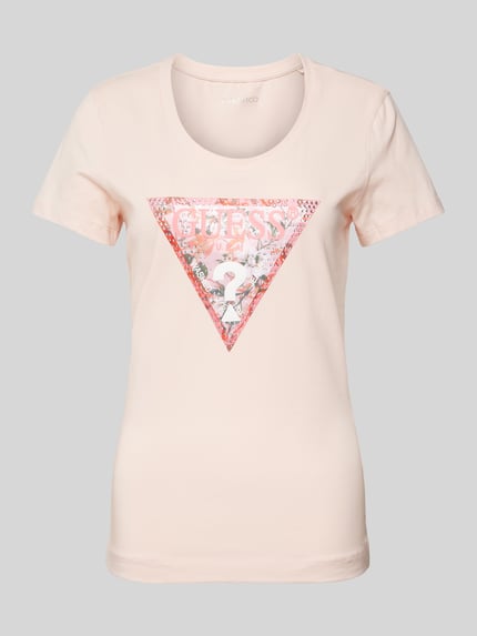 GUESS T-Shirt mit Strasssteinbesatz Hellrosa 2
