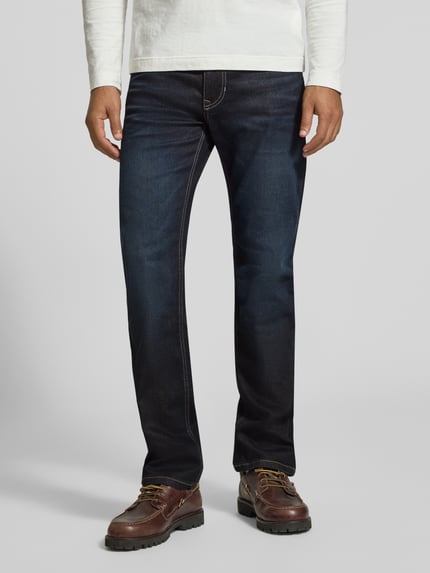 MAC Jeansy o kroju straight fit z mieszanki bawełny model 'ARNE' Ciemnoniebieski 4