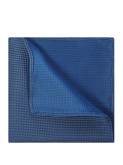 Produktfoto, Einstecktuch aus Seide mit Strukturmuster von Monti, quadratisch, blau, feine Textur, Größe 27 x 27 cm, Herren-Accessoire