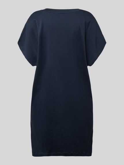Productfoto, Oversized Nachthemd aus reiner Baumwolle van Marc O'Polo in effen donkerblauw, popeline, korte mouw, met zijslitten