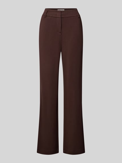 Produktfoto, Fein strukturierte Hose aus Viskose von Christian Berg Woman in Dunkelbraun mit Regular Fit, Gesäßtaschen und glatter Textur