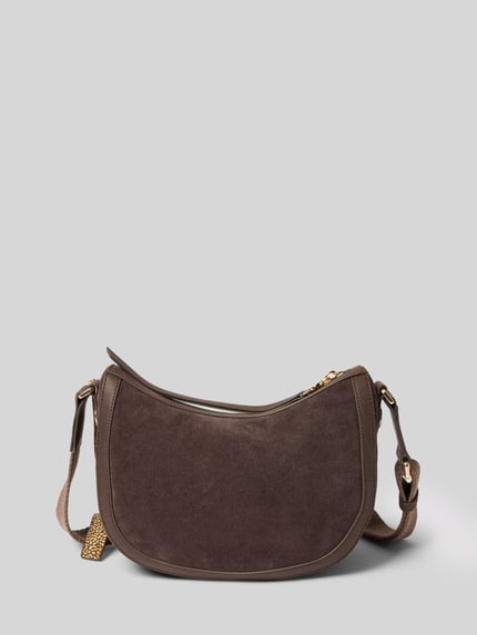 BORBONESE Handtasche aus echtem Leder Modell 'LUNA' Dunkelbraun 4
