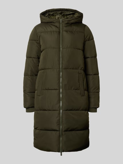 PIECES Puffer Coat mit Kapuze Oliv 1
