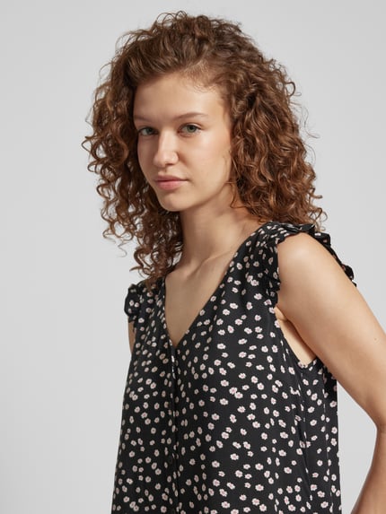 Tom Tailor Denim Blousetop met all-over motiefprint Zwart - 3