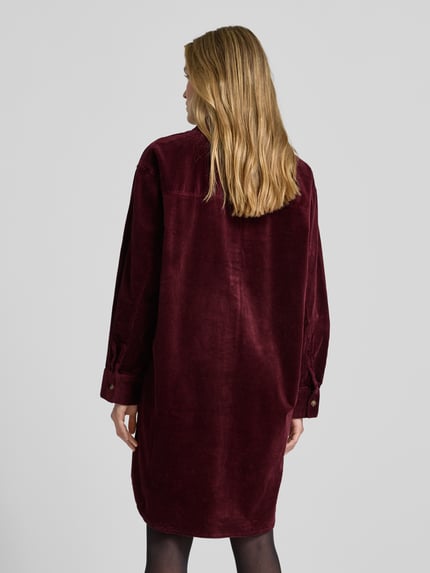Jake*s Casual Knielanges Hemdblusenkleid aus Cord Aubergine 5