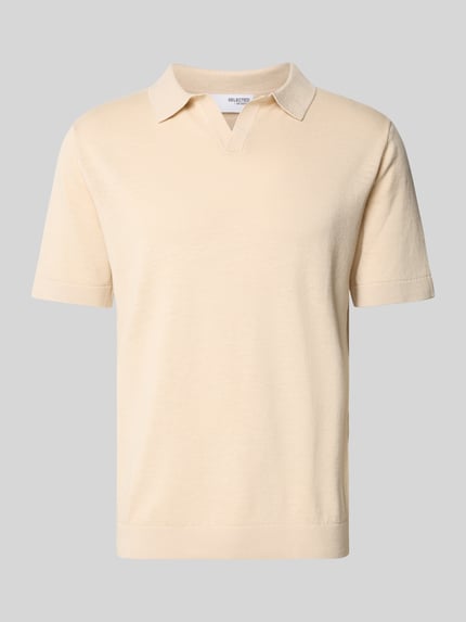 Regular Fit Poloshirt aus Baumwoll-Leinen-Mix Modell 'MATTIS' Shop The Look MANNEQUINE