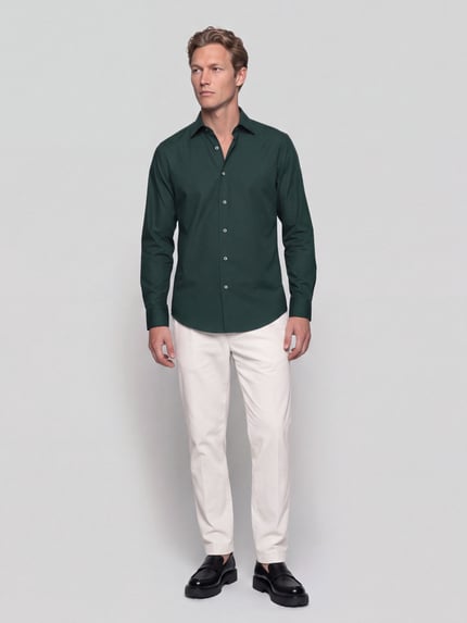 BOSS Regular Fit Businesshemd mit Label-Detail Gruen 1