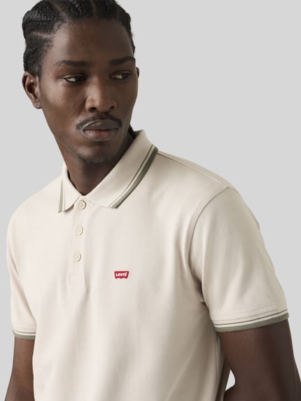 Levi's® regular fit poloshirt met contrasterende strepen Beige - 3
